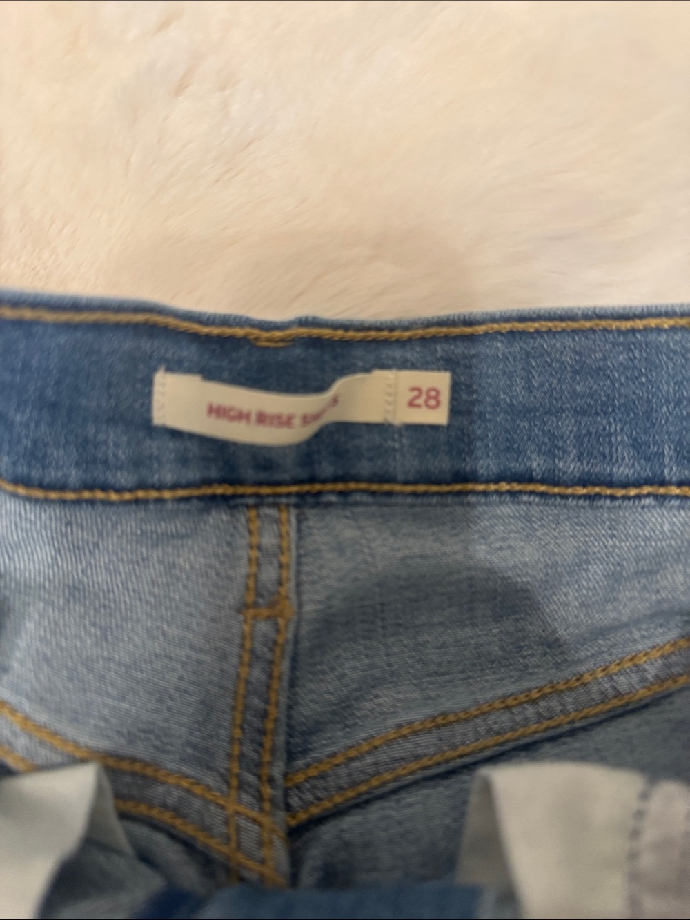 Levi's Blue Denim Mini Skirt with Frayed Hem - Picture 3 of 4